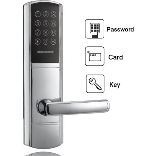Electronic Combination Door Lock Digital Touch Screen Keypad Passcode Door Lock With M1 Card Mechanical Keys Unlocking Way