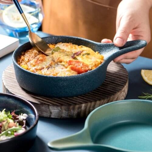 FANCITY Japanese-style plate household 2021 new baked rice bakeware household ceramic special oven fruit salad cheese bakeware