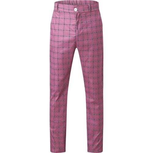 JAYCOSIN Men's Checked Trousers