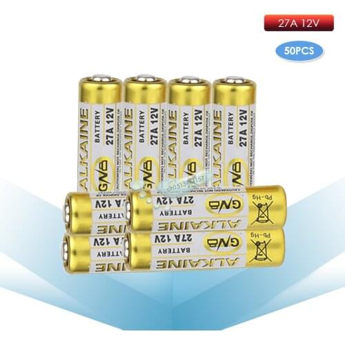 Kpay 50PCS 27A 12V dry alkaline battery 27AE 27MN A27 for doorbell,car alarm,walkman,car remote control etc