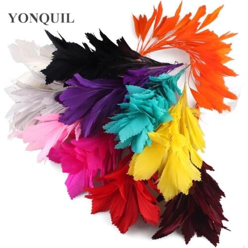 25 CM Beautiful Wedding Accessories Fedora Hat Soft Dyed Multi-Color Turkey Feather Flowers DIY Craft Party Home Decor 10Pcs/Lot