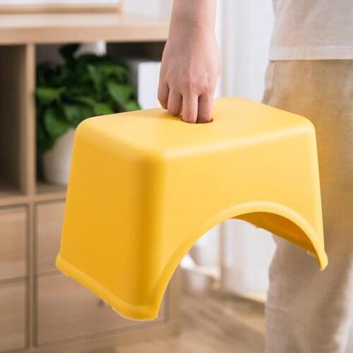 Creative Thicken Plastic Stools Living Room Non-slip Bath Bench Children Step Stool Changing Shoes Stool Kids Furniture Pouf