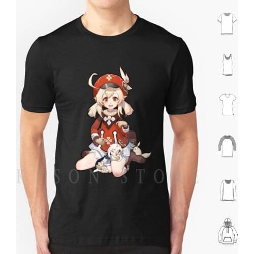 Lewd Genshin Impact-Paimon And Klee-Ecchi Hentai # 10 T Shirt Print For Men Cotton New Cool Tee High Quality First Quality High