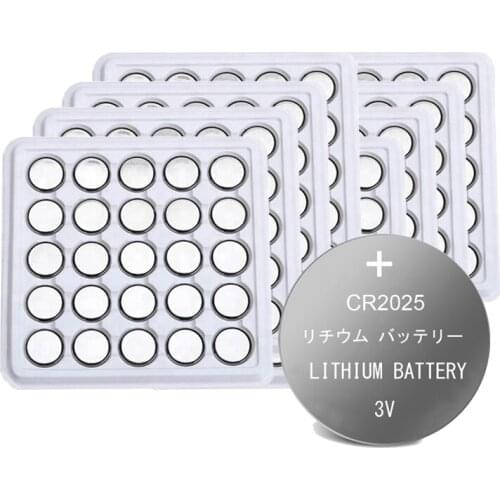 200pcs 3V CR2025 Cell Coin Button Batteries DL2025 BR2025 KCR2025 CR 2025 Lithium Battery For Watch Toys Remote Control