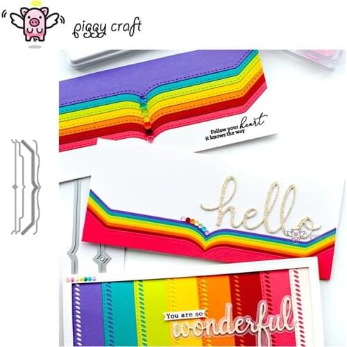 Piggy Craft metal cutting dies cut die mold Card edge decoration Scrapbook paper craft knife mould blade punch stencils dies