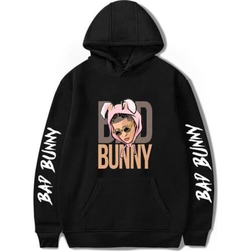 Fashion Design Bad Bunny Hoodies Sweatshirts Men/Women Casual Hip Hop Hoodie 2020 Popular Harajuku Pullover Hooded Clothing
