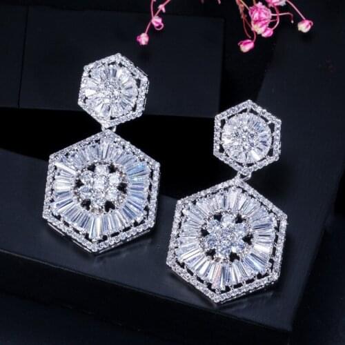 European And American Micro-Inlaid Zircon Fashion Earrings For Women