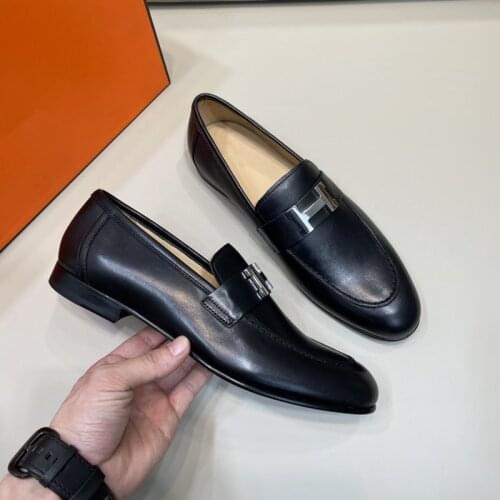 Guangzhou mens shoes genuine leather sole business casual leather shoes cover foot Lefu shoes