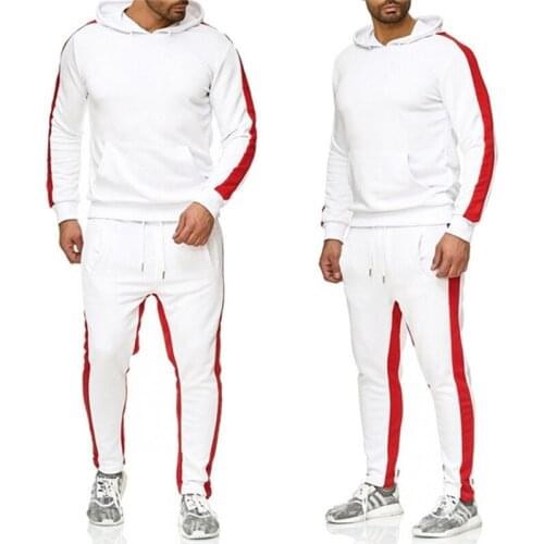 Mens Sweatshirts Mens Hooded Sweater + Casual Sports Pants Two-Piece Sportswear Mens 2021 Autumn and Winter New Products
