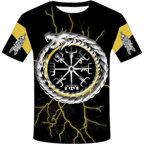 2021 New summer Fashion Viking tattoo t shirt men hip hop shirt Viking Odin 3D Printed Funny t-shirt Harajuku Casual streetwear