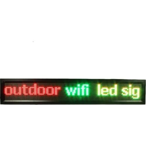 P10 Outdoor DIP / SMD 16X192dots 4scan Dual Color 201x25x9cm Led Scrolling Text Signboard 1R1G Display Screen