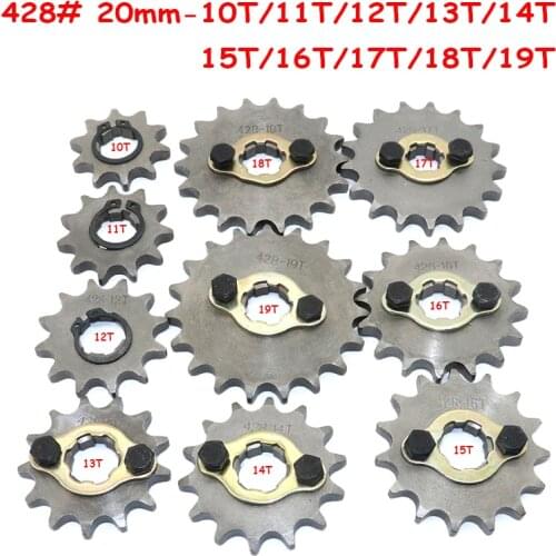 428 10-19 Tooth 20mm ID Front Engine Sprocket for Stomp YCF Upower Dirt Pit Bike ATV Quad Go Kart Moped Buggy Scooter Motorcycle