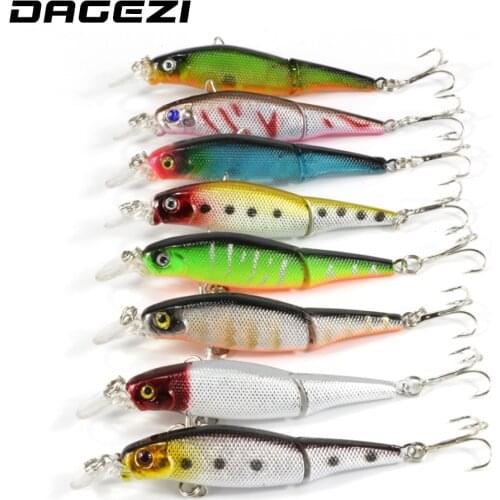 DAGEZI 8pcs/lot Minnow Fishing lure 2 Segment 9.2cm/6g Swimbait Crankbait Hard fishing Bait with hook Isca Artificial Lures