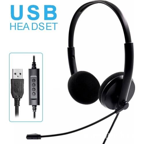 1 Pcs Call Center Wired Headset USB Wired Headset Headphone With Microphone For PC Computer Laptop For Call Center Office