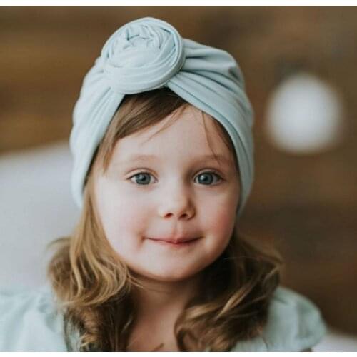 Fashion Cute Baby Turban Hat Cotton Soft Knot Girl Summer Hat Bohemian Style Kids Newborn Hat for Baby Girls
