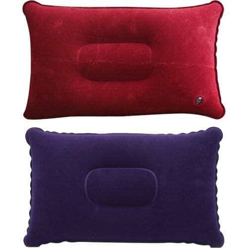 Ultralight PVC Sleep Cushion Portable Inflatable Air Pillows Camping Travel Outdoor Hiking Beach Air Pillows Car Plane Head Rest