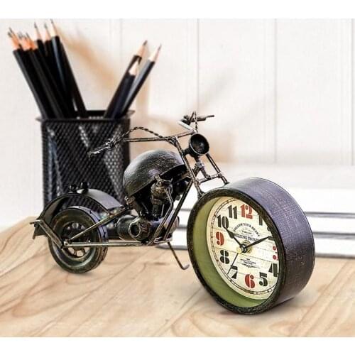 Vintage Clocks Motorcycle Table Clocks Creative Metal Crafts Home Decor Birthday Gifts Unique Motorbike Sport Alarm Clock Retro