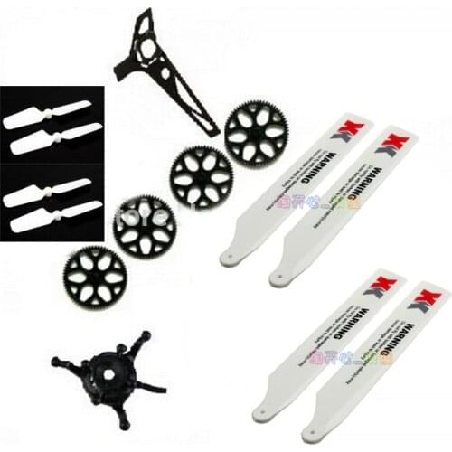 Wltoys V977 Accessories Bag 6CH RC Helicopter Spare Parts Main Tail Blades Gears Swashplate