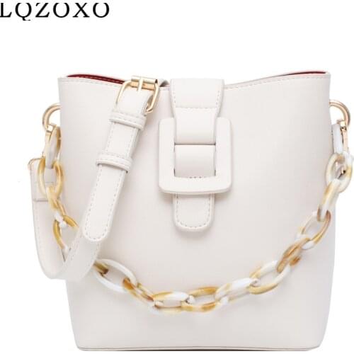 Mini Bucket Design PU Leather Crossbody Bags for Women 2021 Luxury Chain Shoulder Handbags Ladies Summer Travel Lipstick Purses