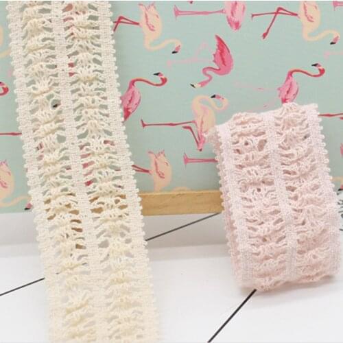 ZMASEY 1 Meter Elastic Cotton Baby Hair Band 38MM Lace Thread Hollow High elasticity Band Sewing Apparel Design Handmade Make