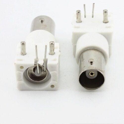 10pcs BNC Female Right angle 90 - degree connector PCB seat monitoring plastic welding panels