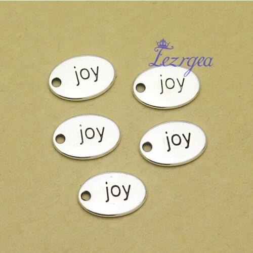 40pcs/lot--14x10mm, joy chams, Antique silver plated Joy Letter charms,DIY supplies, Jewelry accessories