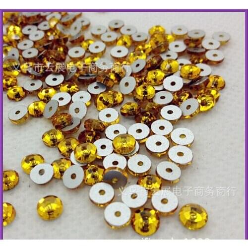 5mm 144pcs 1 holes gold crystal handcraft sew on stone round shape crystal diamond DIY stones for wedding dresses