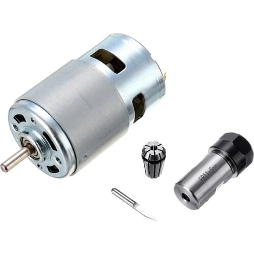 775 DC Motor 12-36V Ball Bearing Spindle Motor with ER11 Extension Rod Carving Cutter for CNC Router Machine Promotion