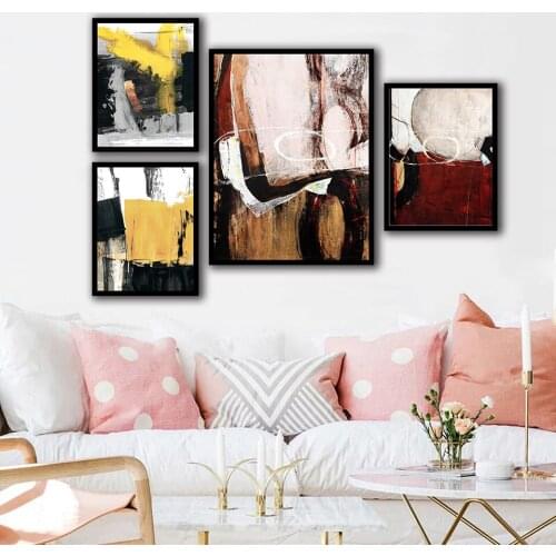 Abstract Art Ink Painting Nordic Print Canvas Poster Wall Art Photo for Living Room Decoration B5032