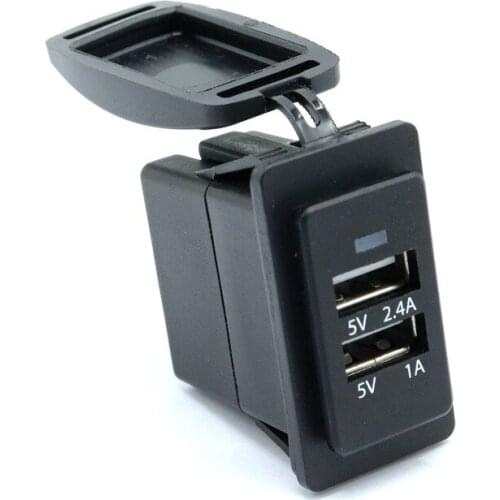 1Pc 12-24V Car Doul USB Socket Charger Adapter 5V 2.4A/1A with indicator light for Car Boat RV Truck USB Car Adapter Charger New