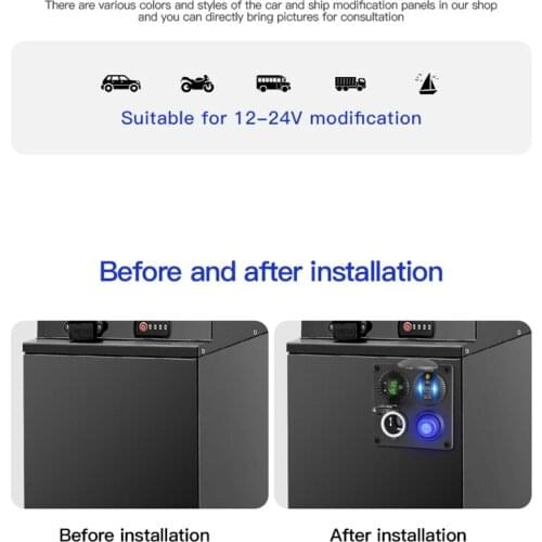 Car Digital Clock Type C PD QC3.0 USB Fast Charger 12V Socket for t.u.k.SUV Boat R2LB