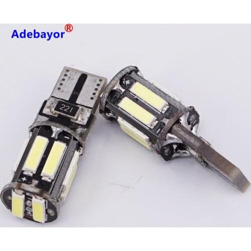 800X Auto Reading Door Parking Tail Indicator Reverse Turn Light White Auto Wedge Lighting DC 12V T10 7014 7020 10 SMD Led Bulb
