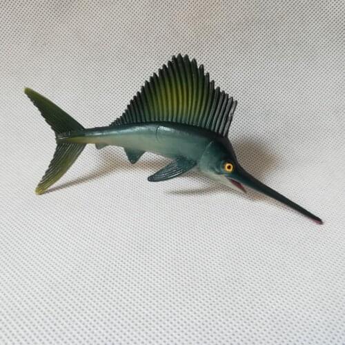 Marine life simulation swordfish Static Plastic toy mini 14x6cm model Environmental PVC Cognition decoration toy gift h0077