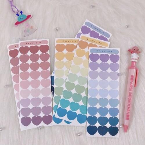 Ins Popular Gradient Love Heart Sticker For Handbook Notebook Diary Decorative Mobile Phone Diy Stickers Childrens Gift