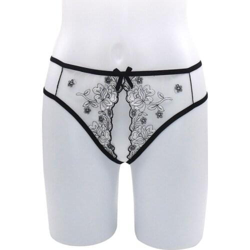 Sex Toys for Women Lace Transparent Panties Hollow Out Open Crotch Sexy Thongs Low Waist Erotic Lingerie