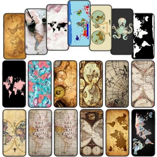 World Map Classical Soft Cover Case for Xiaomi Mi Note 10 Ultra A1 A2 Lite A3 Pro Max Pocophone F1