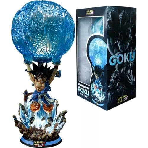 2021 New Dragon Ball Gt Spirit Bomb Son Goku Statue Figure Collectible Model Toys Birthday Gifts for Adults and Children