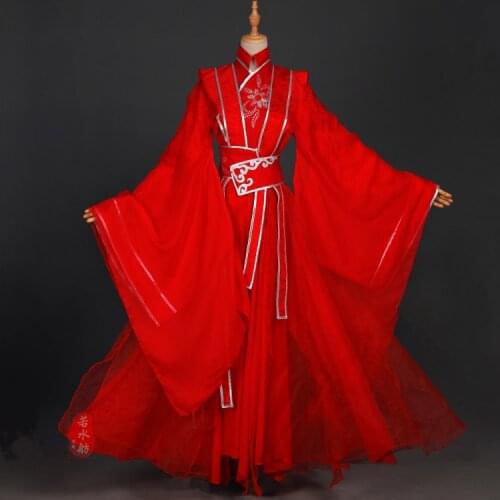 Tian Guan Ci Fu Hua Cheng Cosplay Costume Mo Dao Zu Shi Cosplay Wei Wuxian Wedding Dress Chinese Ancient Costumes Hanfu Outfit