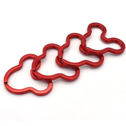 Red Split Ring Mouse-Shaped Jump Ring Iron Key Ring DIY Accessories for Keychanins Necklace Purse Bag Charm Jewelry Hardware