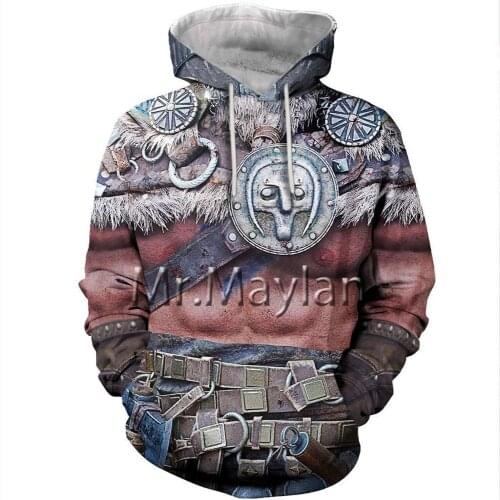 Viking Warrior Armor 3D Print Jacket Men/Women Harajuku Hoodie Unisex Casual Streetwear Sweatshirt Pullover sudadera hombre P629