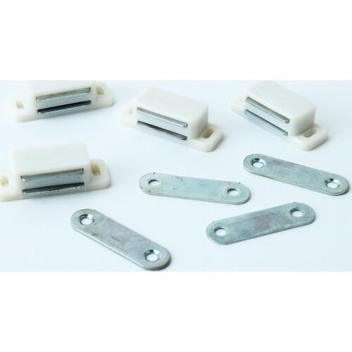 4 plastic closet cupboard cabinet doors magnetic door latch plug bracket self-aligning magnet household furniture hardware