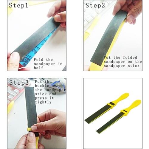 Polishing Sandpaper Kit Sanding Tool with Sand Paper Plastic Stick