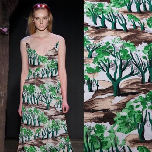 Natural Organic Silk Crepe De Chine Printed Fabric Skin-friendly Mulberry Clothing Dress Jacket Handmade Diy Fabrics Sewing