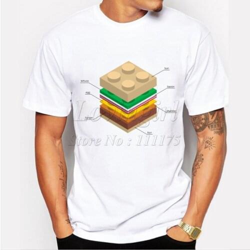 Newest Hipster mens fashion burger printed t-shirt funny short sleeve tee shirts Novelty O-neck popular tops