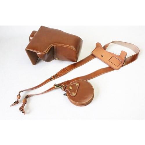 New Luxury PU Leather Video camera case bag for Panasonic GH5 Lumix GH5 With Strap Open battery 3 Color + Mini Pouch