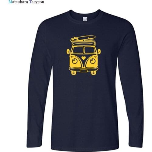 Autumn Tshirt Man Camper Travel Car Graphic T Shirts Casual Haikyuu Shirt Cotton Round Neck Long Sleeves Tee Shirt Homme Tee