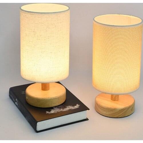 HOT Simple Nordic Bedroom Table Lamp Eye Protection Bedside Lamp Charging Intelligent LED Custom Creative Cloth Cover Lamp