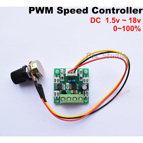 DC 1.8V 3V 5V 6V 9V 12V 18V 2A PWM DC Motor Speed Controller Regulator Switch 0%-100% pwm controller