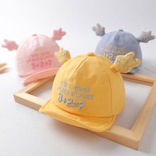 Baby Hat for Girls and Boys Cotton Spring Infant Cap Outdoor Duck Tongue Hat Sunshade Baseball Cap Cute Cartoon Ear Hat for Kids