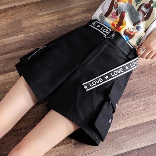 2020 Shorts Cargo Pants for Womens Summer Short Pants Female Students Korean Loose Casual Sports High-waisted Pants Big Pocket